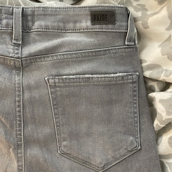 PAIGE Denim | size 27 light gray destroyed skinny jeans - Picture 4 of 6